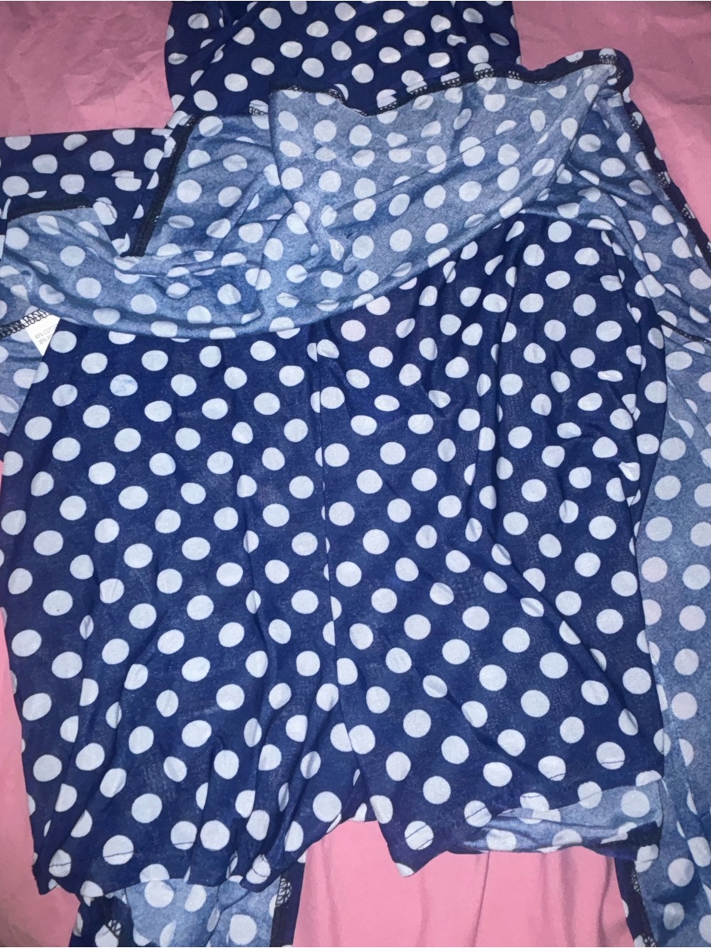 Prince Navy Blue Polka Dot Dress (Romper) with White Dots - Picture 2 of 7